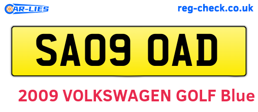 SA09OAD are the vehicle registration plates.