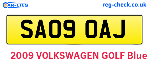 SA09OAJ are the vehicle registration plates.
