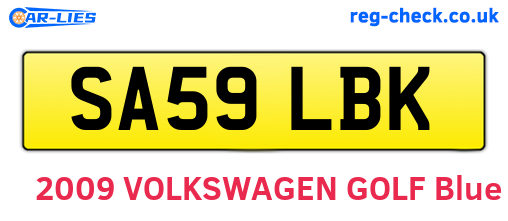 SA59LBK are the vehicle registration plates.