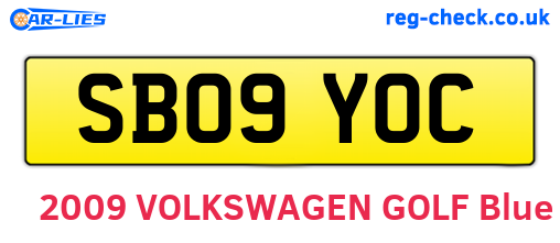 SB09YOC are the vehicle registration plates.