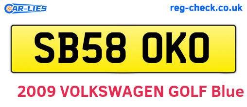SB58OKO are the vehicle registration plates.
