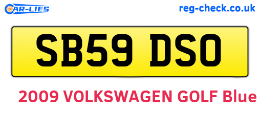 SB59DSO are the vehicle registration plates.
