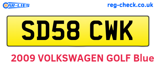 SD58CWK are the vehicle registration plates.
