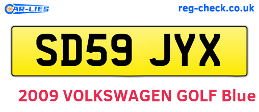 SD59JYX are the vehicle registration plates.