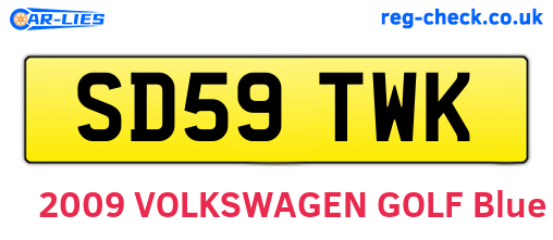 SD59TWK are the vehicle registration plates.