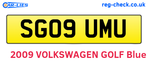 SG09UMU are the vehicle registration plates.