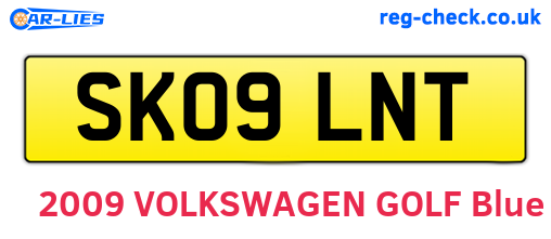SK09LNT are the vehicle registration plates.