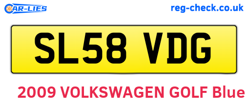 SL58VDG are the vehicle registration plates.