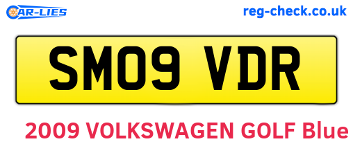 SM09VDR are the vehicle registration plates.