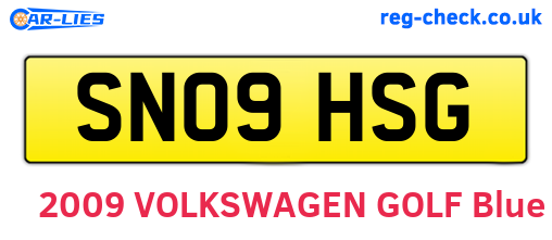 SN09HSG are the vehicle registration plates.