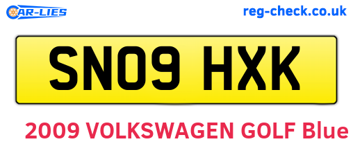 SN09HXK are the vehicle registration plates.