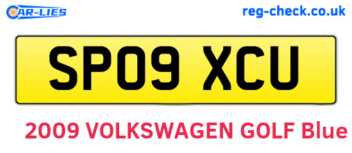SP09XCU are the vehicle registration plates.