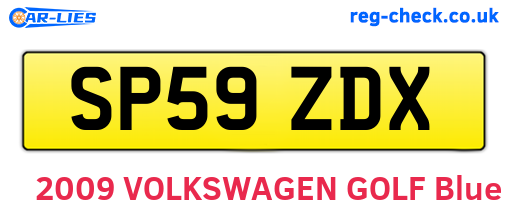 SP59ZDX are the vehicle registration plates.