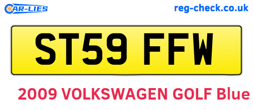 ST59FFW are the vehicle registration plates.