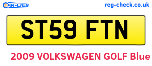 ST59FTN are the vehicle registration plates.