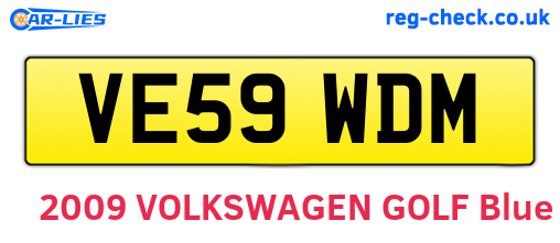 VE59WDM are the vehicle registration plates.