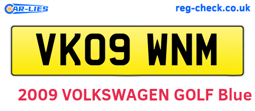 VK09WNM are the vehicle registration plates.