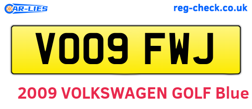 VO09FWJ are the vehicle registration plates.