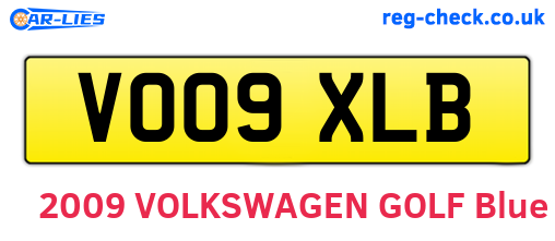 VO09XLB are the vehicle registration plates.