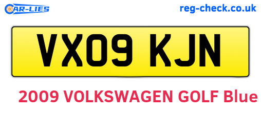 VX09KJN are the vehicle registration plates.