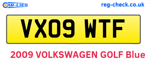 VX09WTF are the vehicle registration plates.