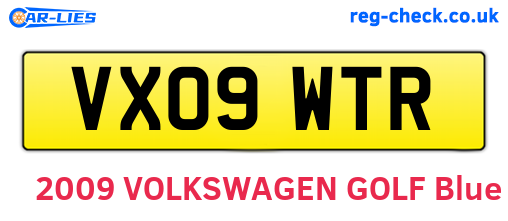 VX09WTR are the vehicle registration plates.