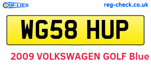 WG58HUP are the vehicle registration plates.