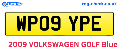 WP09YPE are the vehicle registration plates.
