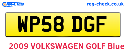WP58DGF are the vehicle registration plates.
