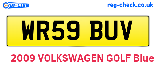 WR59BUV are the vehicle registration plates.