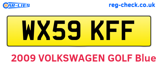 WX59KFF are the vehicle registration plates.