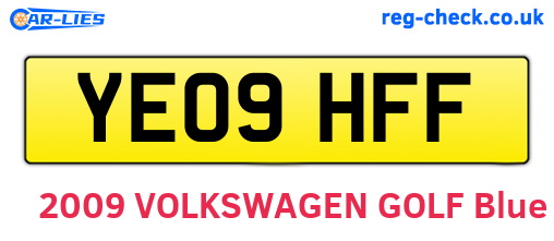 YE09HFF are the vehicle registration plates.