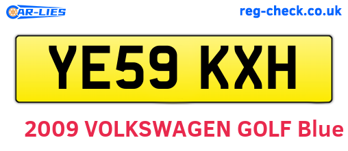 YE59KXH are the vehicle registration plates.