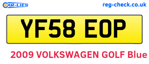 YF58EOP are the vehicle registration plates.