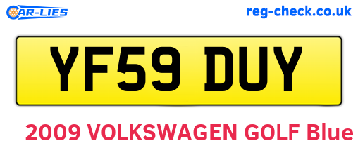 YF59DUY are the vehicle registration plates.