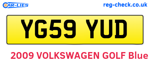 YG59YUD are the vehicle registration plates.
