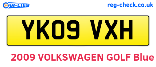 YK09VXH are the vehicle registration plates.