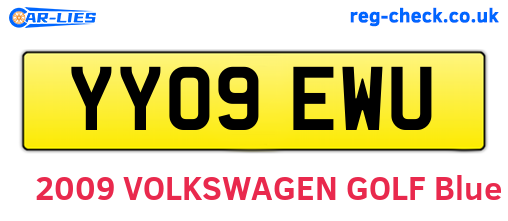 YY09EWU are the vehicle registration plates.