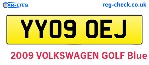 YY09OEJ are the vehicle registration plates.