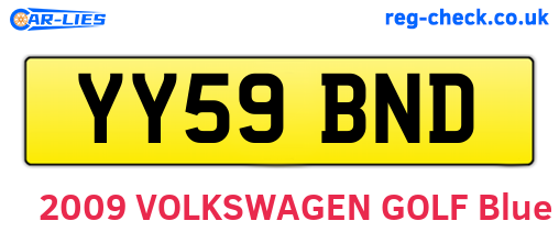 YY59BND are the vehicle registration plates.