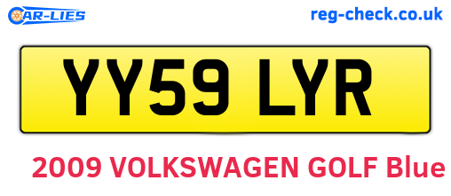 YY59LYR are the vehicle registration plates.