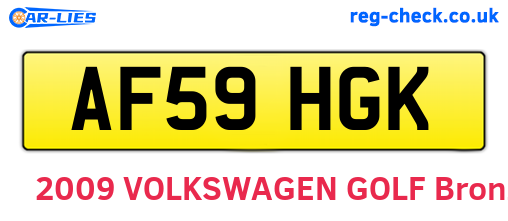 AF59HGK are the vehicle registration plates.