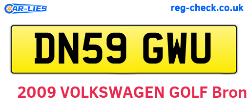 DN59GWU are the vehicle registration plates.
