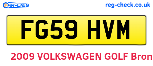 FG59HVM are the vehicle registration plates.