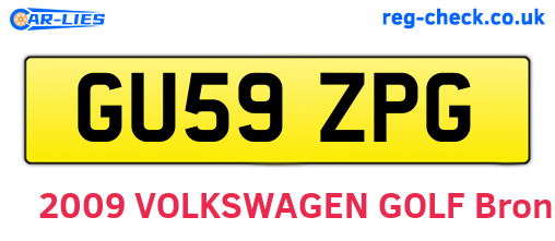 GU59ZPG are the vehicle registration plates.