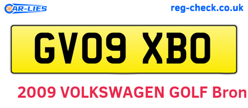 GV09XBO are the vehicle registration plates.