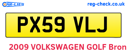 PX59VLJ are the vehicle registration plates.