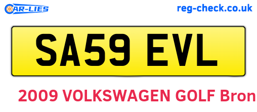 SA59EVL are the vehicle registration plates.