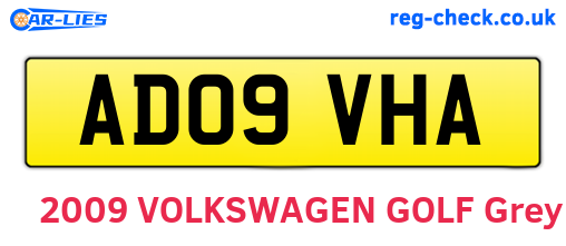 AD09VHA are the vehicle registration plates.