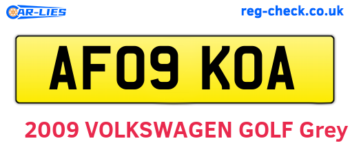 AF09KOA are the vehicle registration plates.